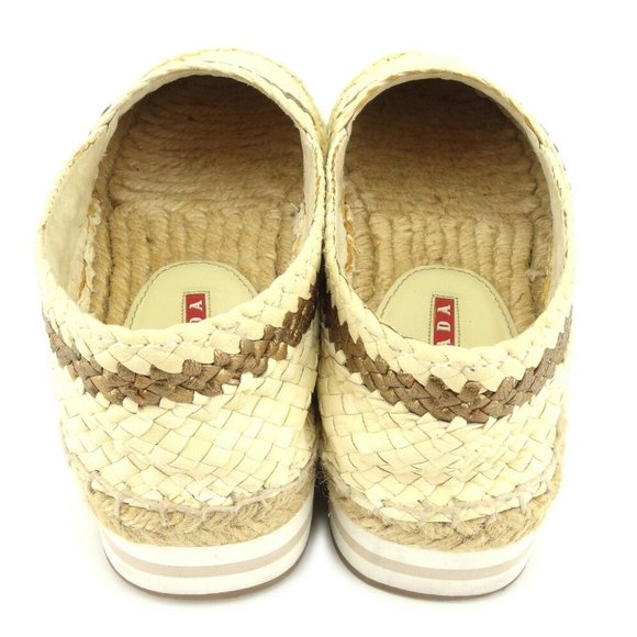 20%OFF PRADA Slippon Beige Leather Authentic Used - Picture 4 of 8